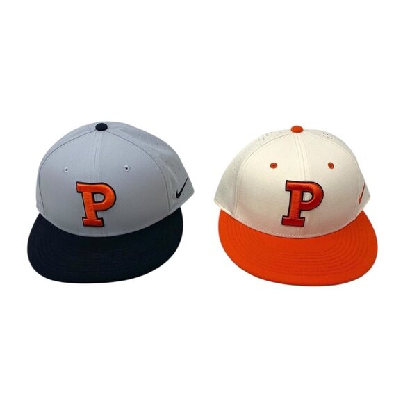 Lot of 2 Nike Mens Princeton Tigers Hat True Dri Fit Fitted Size 7 1/4 EUC